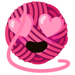 smiling face with heart-eyes and yarn