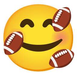 smiling face with hearts and american football