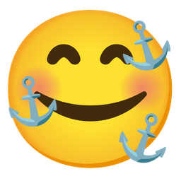 smiling face with hearts and anchor