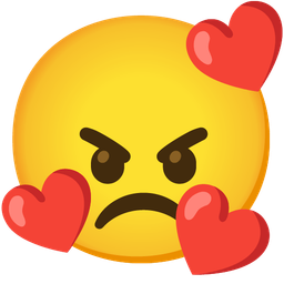 smiling face with hearts and angry face