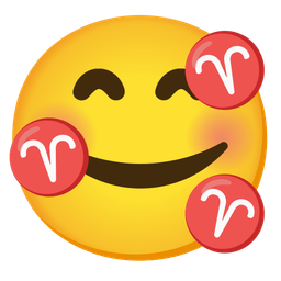 smiling face with hearts and Aries