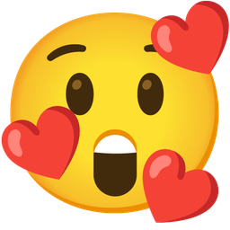 smiling face with hearts and astonished face