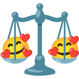 smiling face with hearts and balance scale
