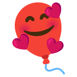 smiling face with hearts and balloon