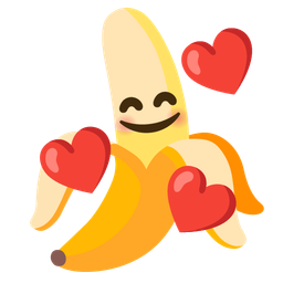 smiling face with hearts and banana