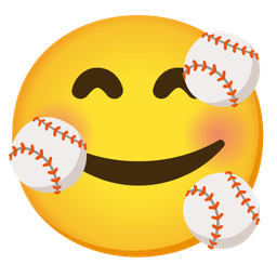 smiling face with hearts and baseball