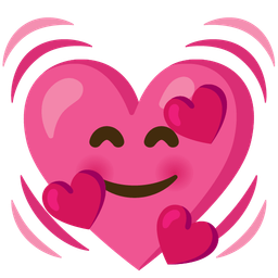 smiling face with hearts and beating heart