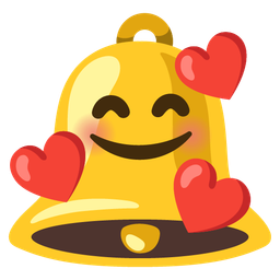 smiling face with hearts and bell