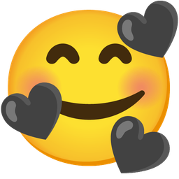 smiling face with hearts and black heart