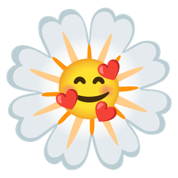 smiling face with hearts and blossom