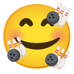 smiling face with hearts and bowling