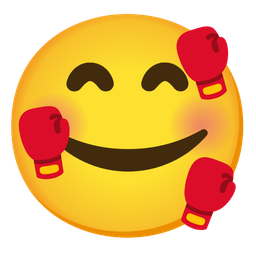 smiling face with hearts and boxing glove