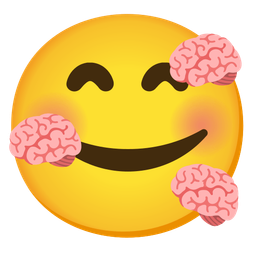 smiling face with hearts and brain