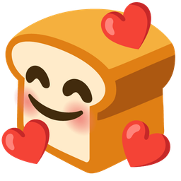 smiling face with hearts and bread