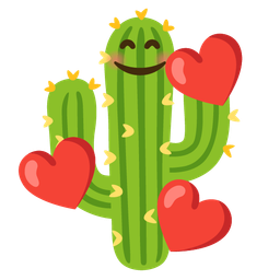 smiling face with hearts and cactus