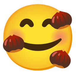 smiling face with hearts and chestnut