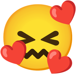 smiling face with hearts and confounded face