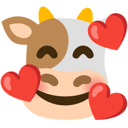 smiling face with hearts and cow face