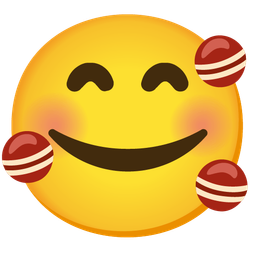 smiling face with hearts and cricket game