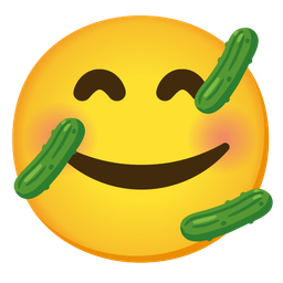 smiling face with hearts and cucumber