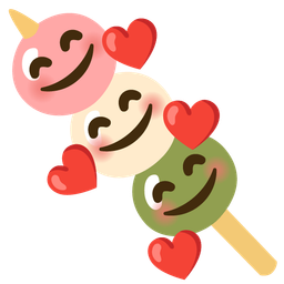 smiling face with hearts and dango