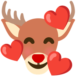 smiling face with hearts and deer