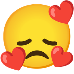 smiling face with hearts and disappointed face