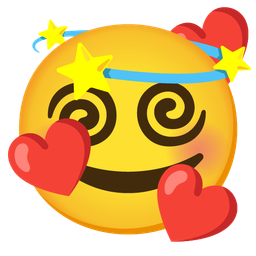 smiling face with hearts and dizzy