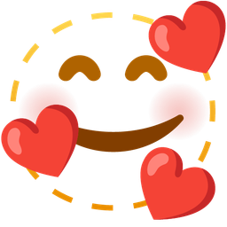 smiling face with hearts and dotted line face