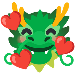 smiling face with hearts and dragon