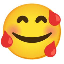 smiling face with hearts and drop of blood