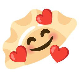 smiling face with hearts and dumpling