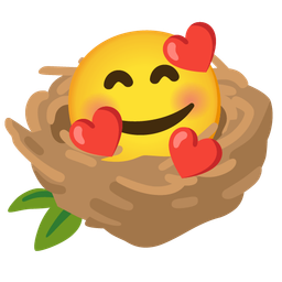 smiling face with hearts and empty nest