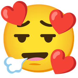 smiling face with hearts and face exhaling