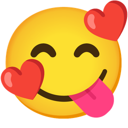 Smiling face with hearts and Face savoring food