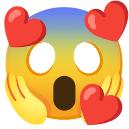 smiling face with hearts and face screaming in fear
