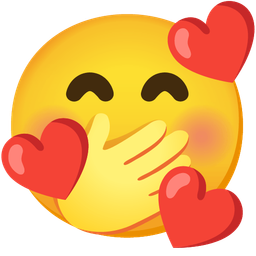 Smiling face with hearts and Face with hand over mouth