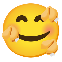 smiling face with hearts and fortune cookie