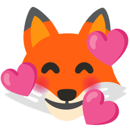 smiling face with hearts and fox