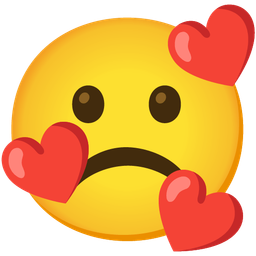 smiling face with hearts and frowning face