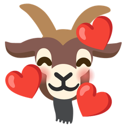 smiling face with hearts and goat
