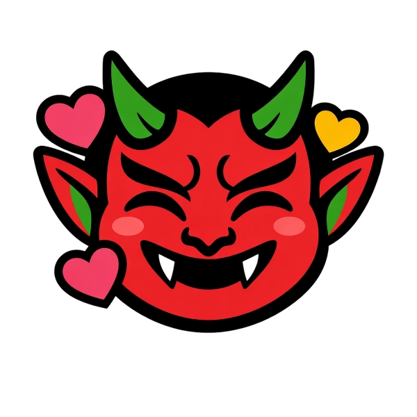 Smiling face with hearts and Goblin