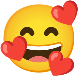 Smiling face with hearts and Grinning face with smiling eyes
