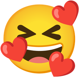 Smiling face with hearts and Grinning squinting face