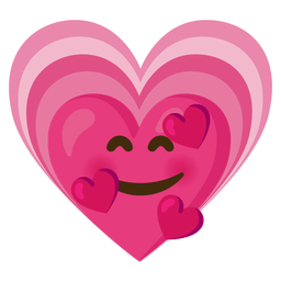 smiling face with hearts and growing heart