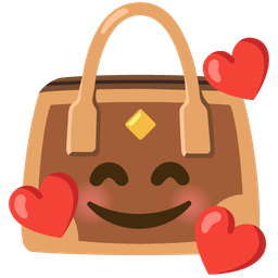 smiling face with hearts and handbag
