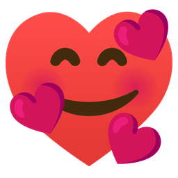 smiling face with hearts and heart suit