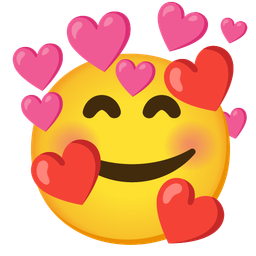 smiling face with hearts and heart with arrow