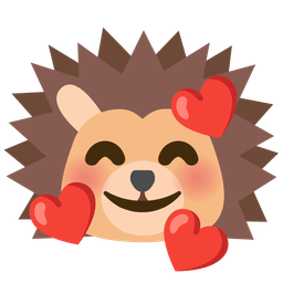 smiling face with hearts and hedgehog