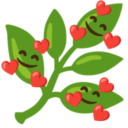 smiling face with hearts and herb